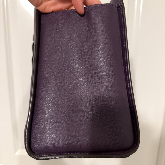 Michael Kors Saffiano Leather Satchel - Deep Plum - Picture 5 of 8